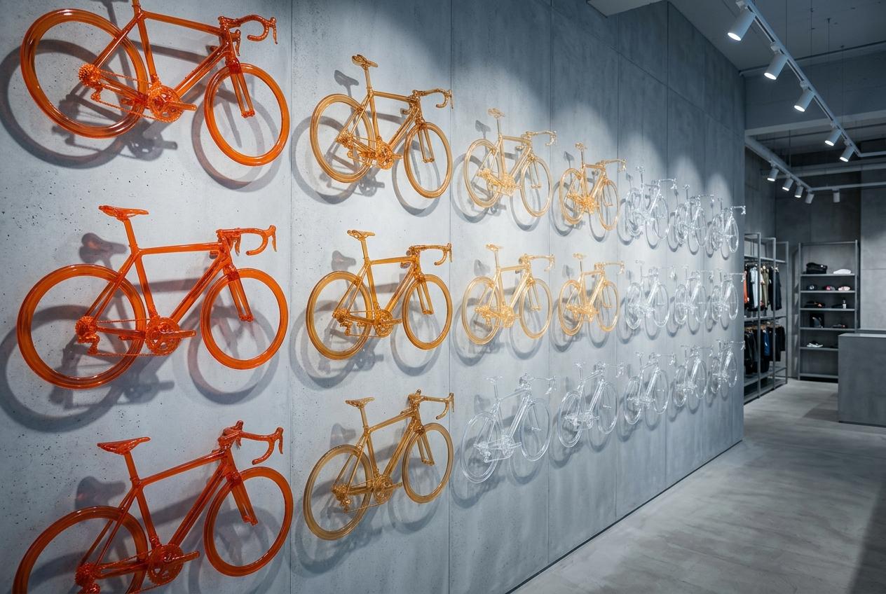 Fresque vélos — orange vers transparent